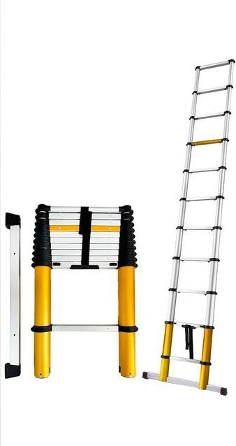 Алуминиева телескопична стълба, 3.20 метра работна височина с 11 стъпала, DRABEST TELE MAX
