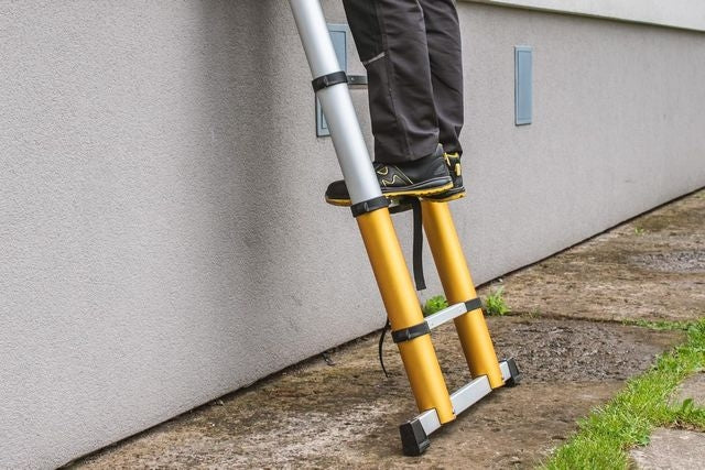 Алуминиева телескопична стълба, 3.20 метра работна височина с 11 стъпала, DRABEST TELE MAX