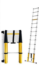 Алуминиева телескопична стълба, 3.80 метра работна височина с 13 стъпала, DRABEST TELE MAX