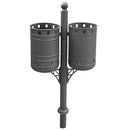 Кош за отпадъци Кош 1754 с две контейнери, изработен от стомана и подходящ за градска среда.