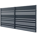 Двукрила оградна врата LAVENDER в антрацитен цвят със стоманена конструкция и модерни линии.