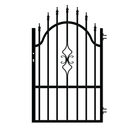 Еднокрила оградна врата TOLA с елегантен дизайн и здрави метални релси в черен цвят