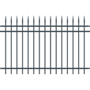 Дизайнерска оградна система PORTLAND с праволинейна форма и остри връхчета, изработена от стомана.