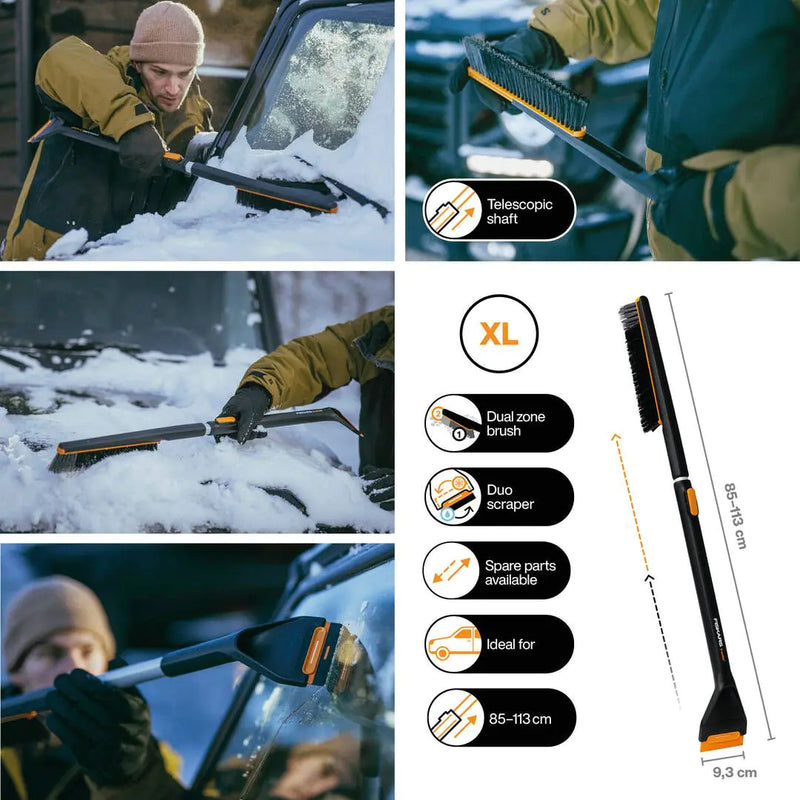 Телескопична четка и стъргалка Fiskars X-series™ 85–113 cm