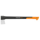 Брадва за цепене на дърва Fiskars X21 L с ярка дръжка и остра глава, идеална за цепене на средно големи трупи.