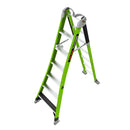 Двураменна стълба от фибростъкло 6+5 стъпала Little Giant TELECOMBO с GROUND CUE, V-bar и двупозиционни пети