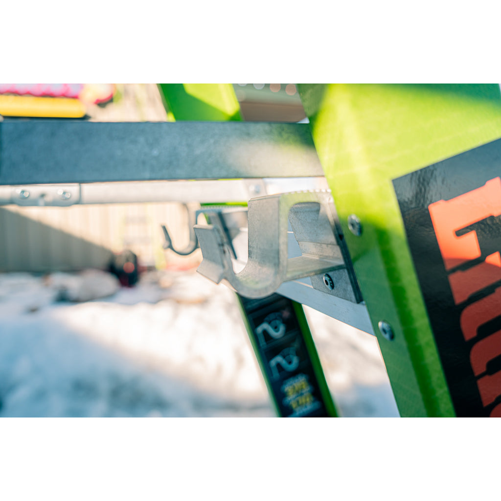 Двураменна стълба от фибростъкло 7+6 стъпала Little Giant TELECOMBO с GROUND CUE, V-bar и двупозиционни пети