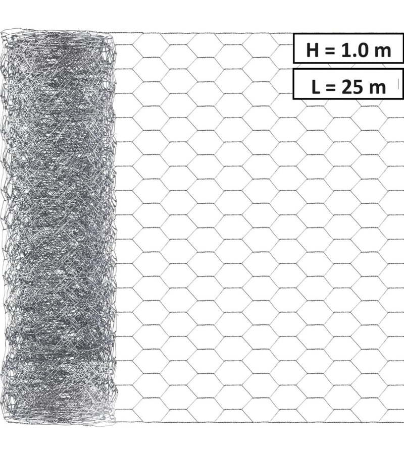 Хексагонална мрежа HOBBY FENCE, 20 x 20 мм, ∅ 0.7 мм, поцинкована