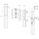 Електрически насрещник за вграждане Intralec-Z Locinox без стоп планка за брави за вграждане Fortylock, Fiftylock и Sixtylock