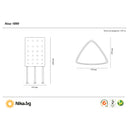 Скица на кош 1890 с размери 370 мм и 630 мм, показваща дизайна и конструкцията му.