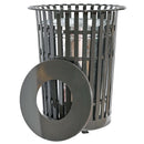 Градски поцинкован кош за боклук с капак, капацитет 175 литра, изработен от издръжлива стомана.