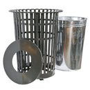 Градски поцинкован кош за боклук с капацитет 175 литра и елегантен дизайн.