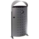 Метален кош за смет с пепелник, изработен от стомана, с анкерно фиксиране и антиатмосферна обработка.