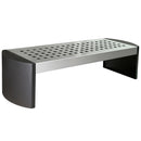 Модерна метална пейка без облегалка, поцинкована стомана, стилен и елегантен дизайн, устойчива на метеорологични условия.