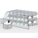 Армиран найлон NET FILM H=1.8m x L=50m покрива с мрежа защитни изделия в складова среда.
