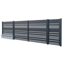 Модерна оградна система LAVENDER в антрацитен цвят с хоризонтални метални ламели.