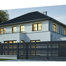 Модерна оградна система LAVENDER с антрацитен цвят, осигуряваща сигурност и естетика.