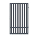 Еднокрила оградна врата AGAT в графитено сив цвят, изработена от поцинкована стомана.