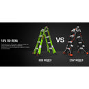 Сравнение на новия модел и стария модел телескопична стълба Little Giant Dark Horse 2.0 с текст за предимства.