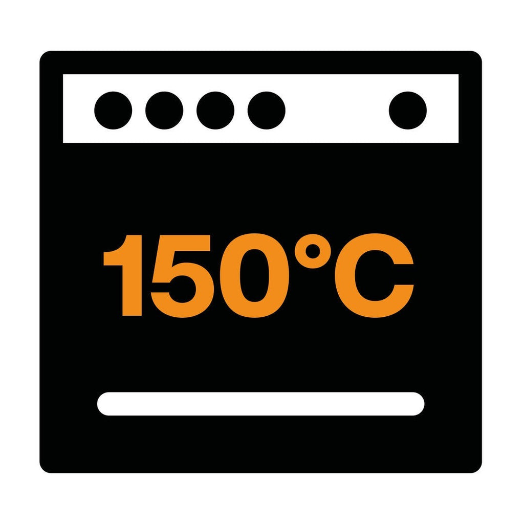 Тенджера Fiskars Functional Form 3.0 литра във фурна до 150°C - икона за безопасна употреба
