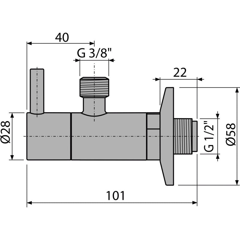 Кран ъглов с филтър 1/2“-3/8“ ,овален (към сифон „DESIGN“)