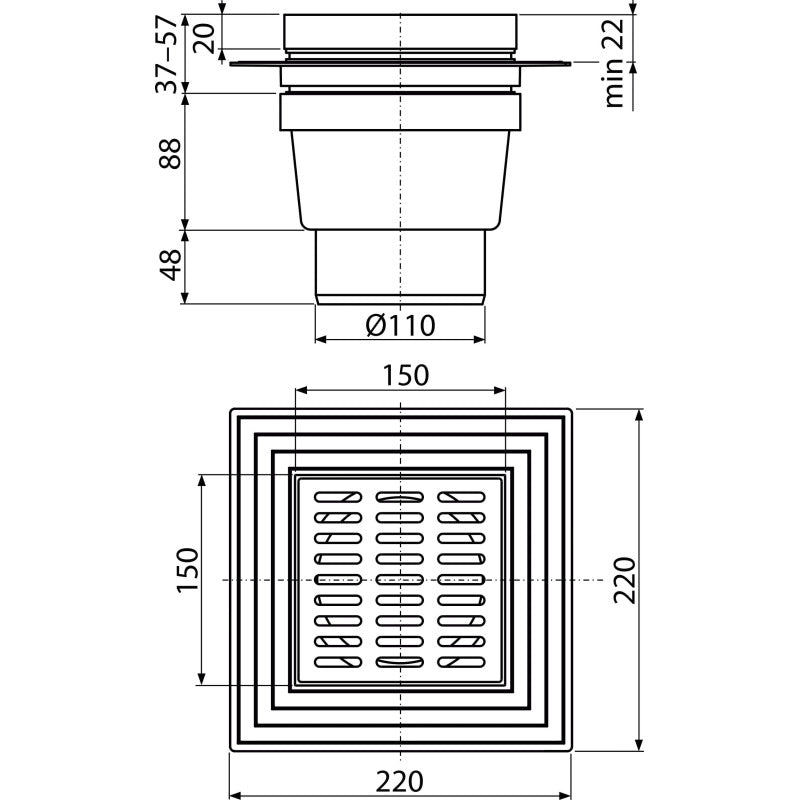 ПОДОВ СИФОН  ДОЛНО ОТТИЧАНЕ ф110