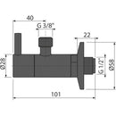 Кран ъглов с филтър 1/2“-3/8“ ,черен мат, овален (към сифон „DESIGN“)