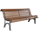 Дървена парковa пейка с размери 180 x 70 x 80 см, стилен дизайн и практична конструкция.