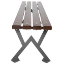 Дървена градинска пейка с чугунени крака, идеална за градина или парк, размери 180 x 47 x 46 см.