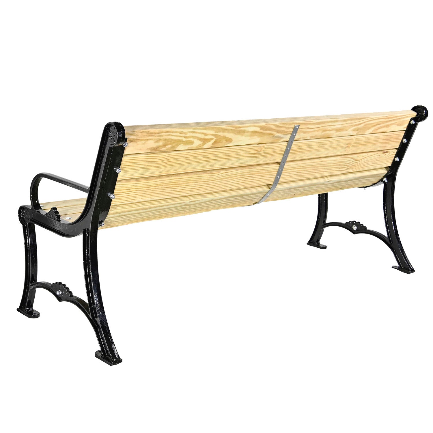 ДЪРВЕНА ПАРКОВА ПЕЙКА С ЧУГУНЕНИ КРАЧЕТА 186 x 60 x 78 СМ