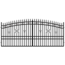 Двукрила оградна врата GRETA с елегантен дизайн и всички необходими компоненти за монтаж.