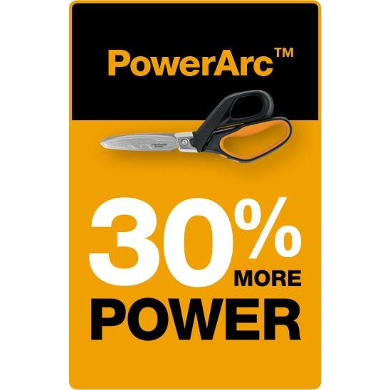 Професионална ножица за изолационни материали с подсилен механизъм Fiskars PRO PowerArc, 21 см - PowerArc ножица с 30% повече сила