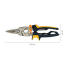 Ножица за ламарина с прави остриета Fiskars PowerGear™ - Цена - Продажба, ергономична дръжка и технология PowerGear™ за по-мощно рязане