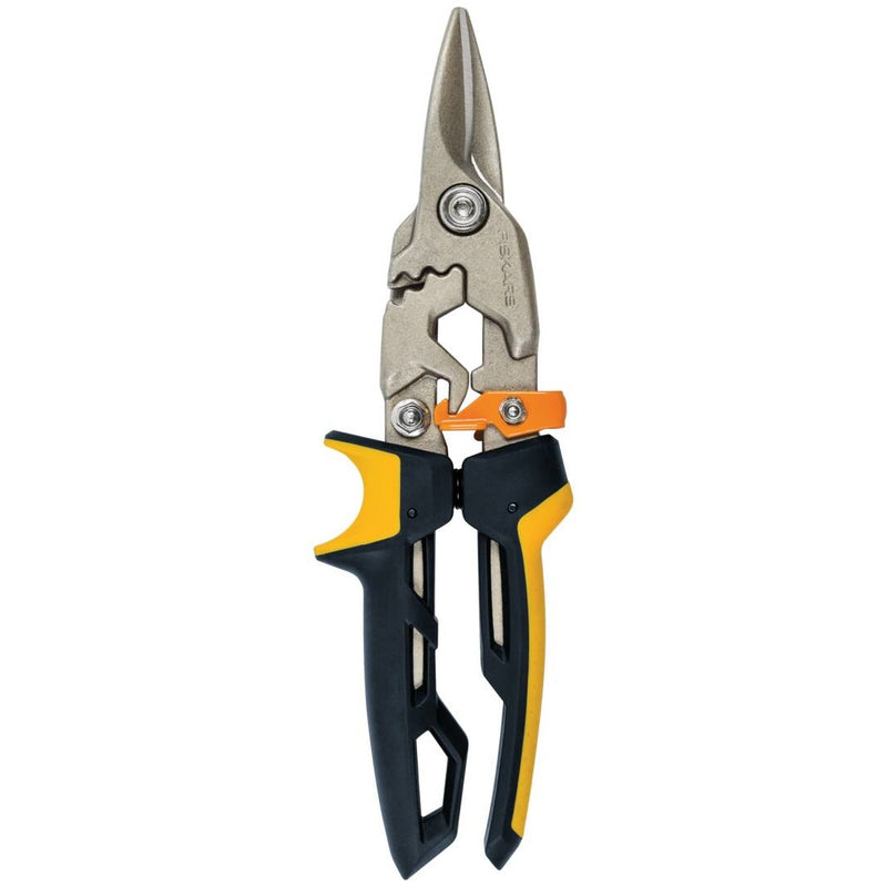 Ножица за ламарина с прави остриета Fiskars PowerGear™ - Цена - Продажба, мощни прави остриета и ергономични дръжки за рязане на метал