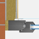 Схема на прозоречен профил US8L PVC с предпазна ламела и мрежа за топлоизолационна система.