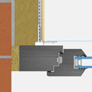 Схема на прозоречен профил с мрежа US8 PVC и система за топлоизолация.