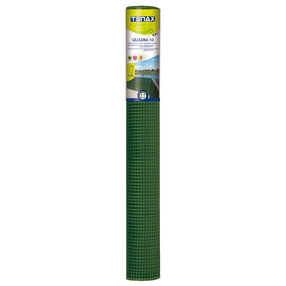 Универсална пластмасова мрежа за огради и балкони TENAX Quadra 10, H=1.0 м, L=5 м, 30 м