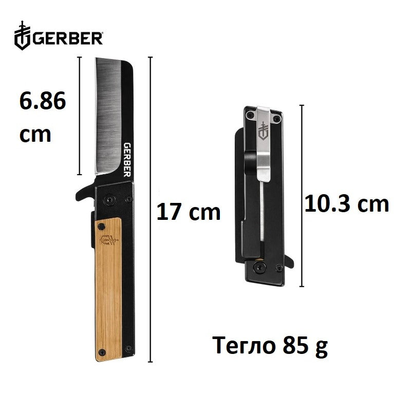 Сгъваем нож GERBER Quadrant с бамбукова дръжка
