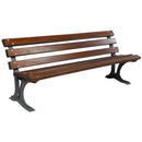 Дървена градинска пейка с елегантен дизайн, идеална за двор и външни пространства.