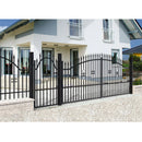 Еднокрила оградна врата TOLA, черна, с елегантен дизайн и стабилна конструкция за монтаж.