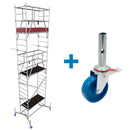 Алуминиево мобилно скеле KRAUSE ClimTec с колела, модулно и удобно, с възможност за работа на 3, 5 и 7 метра височина.