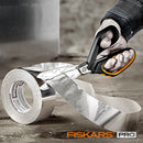 Професионална ножица за изолационни материали с подсилен механизъм Fiskars PRO PowerArc, 26 см - рязане на алуминиево тиксо с удобни дръжки и защита за работа с ръкавици