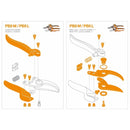 Резервни остриета, заключващ механизъм и пружина за професионална ножица Fiskars PB8 М и PB8 L