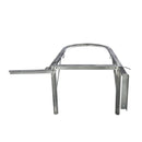 Стенен окачвач за сметопровод от електролитно-поцинкована стомана с интегрирана поставка и карабинери.