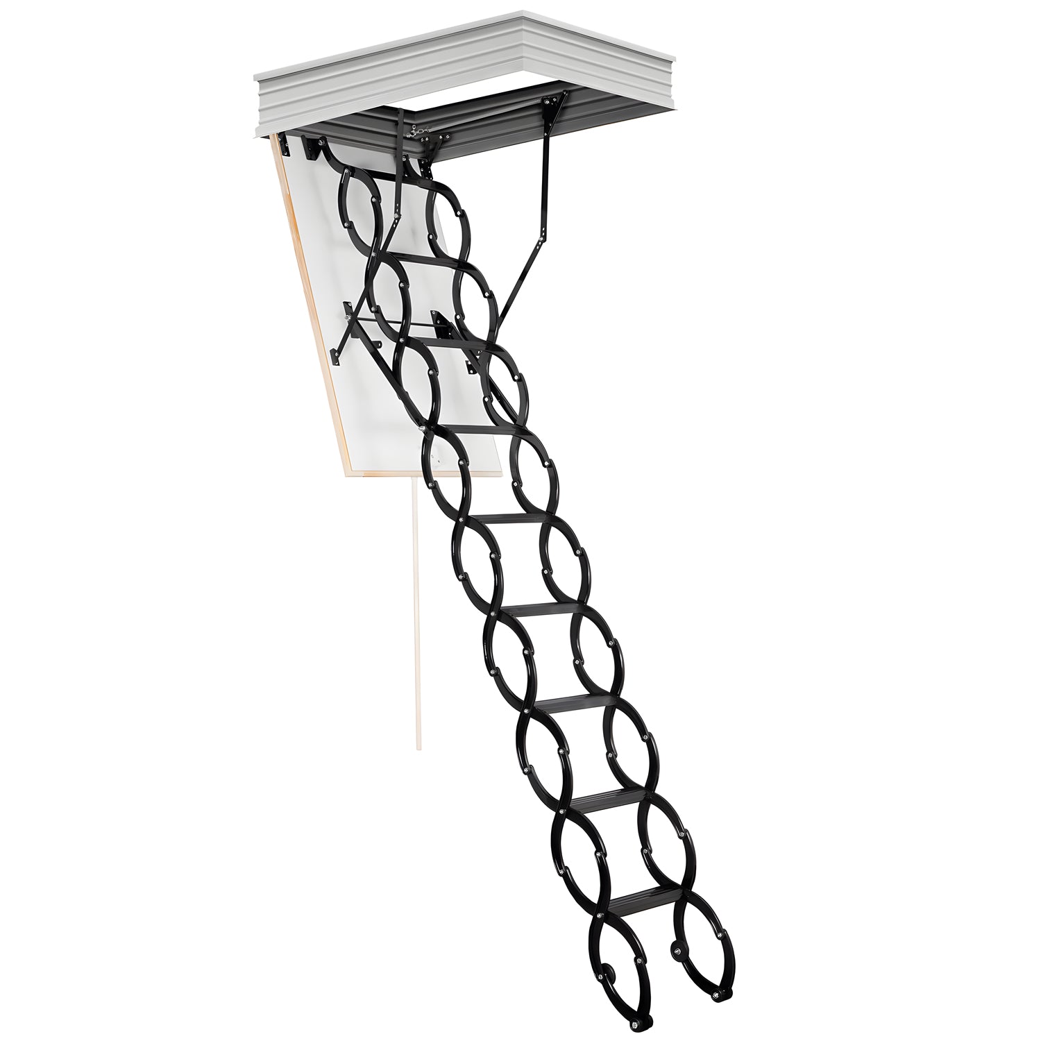 Стълба за таван OMAN FLEX TERMO METAL BOX с разтегателен механизъм, идеална за лесен достъп до тавански помещения.