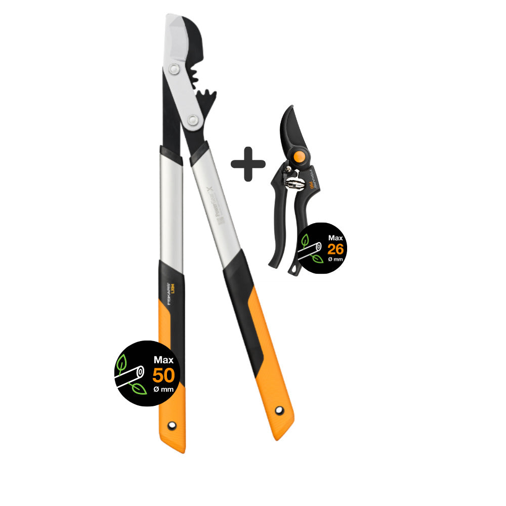 Градински комплект Fiskars - овощарска ножица PowerGearX™ LX94 и професионална лозарска ножица P90