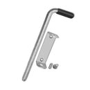 Метален комплект за врата, включващ лост с дръжка и монтажни елементи.