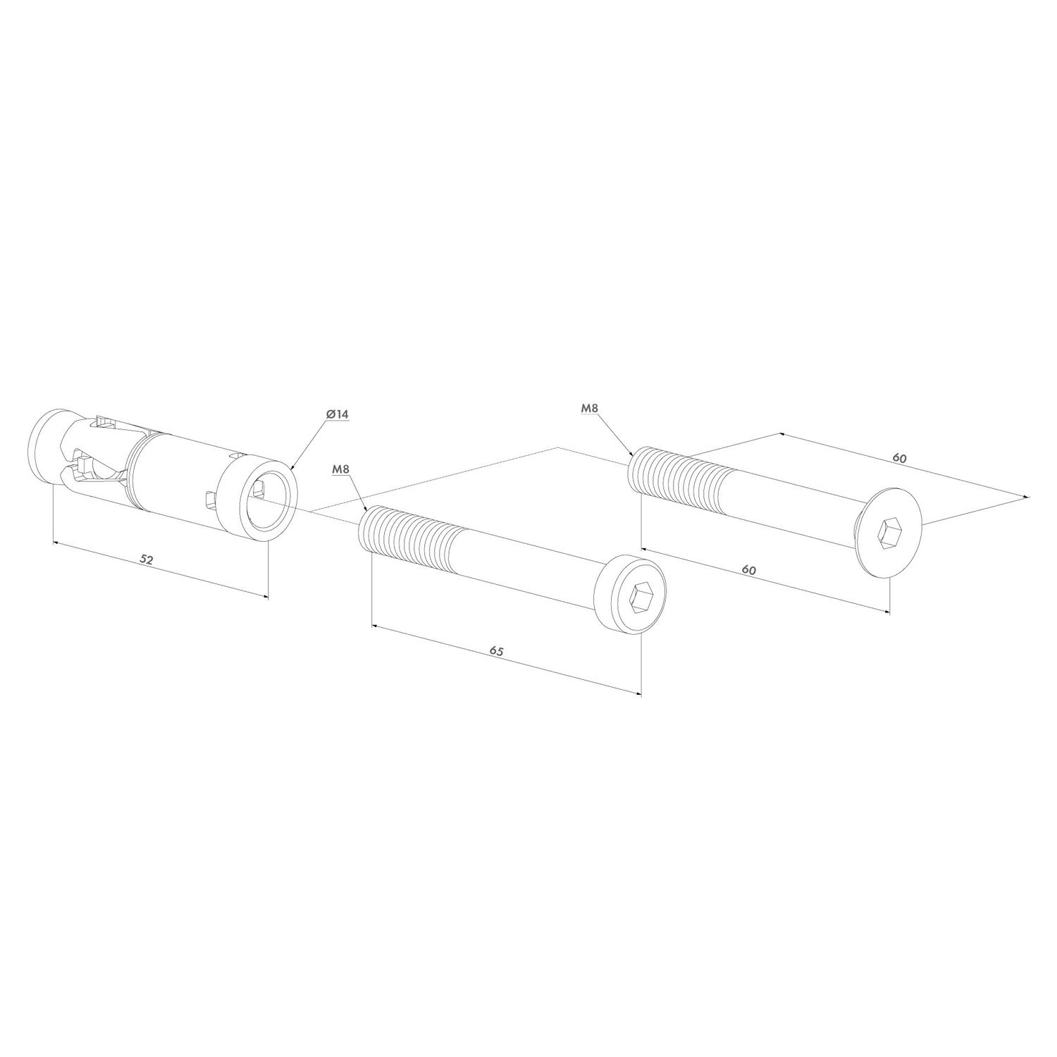 Комплект болтове Wall Fix Locinox за монтаж на насрещници в тухлена стена