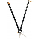 Ножица за трева и храсти FISKARS с лостов механизъм и дълги дръжки за ефективно рязане.