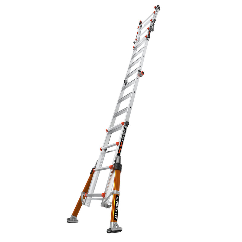 Купи Телескопична алуминиева стълба Conquest 2.0 с обезопасителни релси за всички терени за 1077 лв. само от Nika.bg